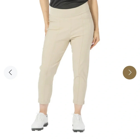 Nancy Lopez Golf DeLux Dri Pully Capri in Khaki Size 16 - Picture 1 of 10